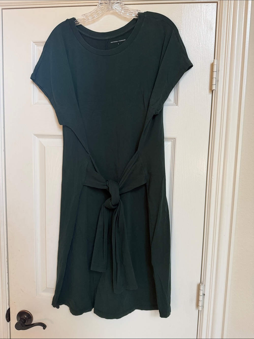 Universal Standard Dark Green Midi Dress with Tie Waist Size Small (14-16)